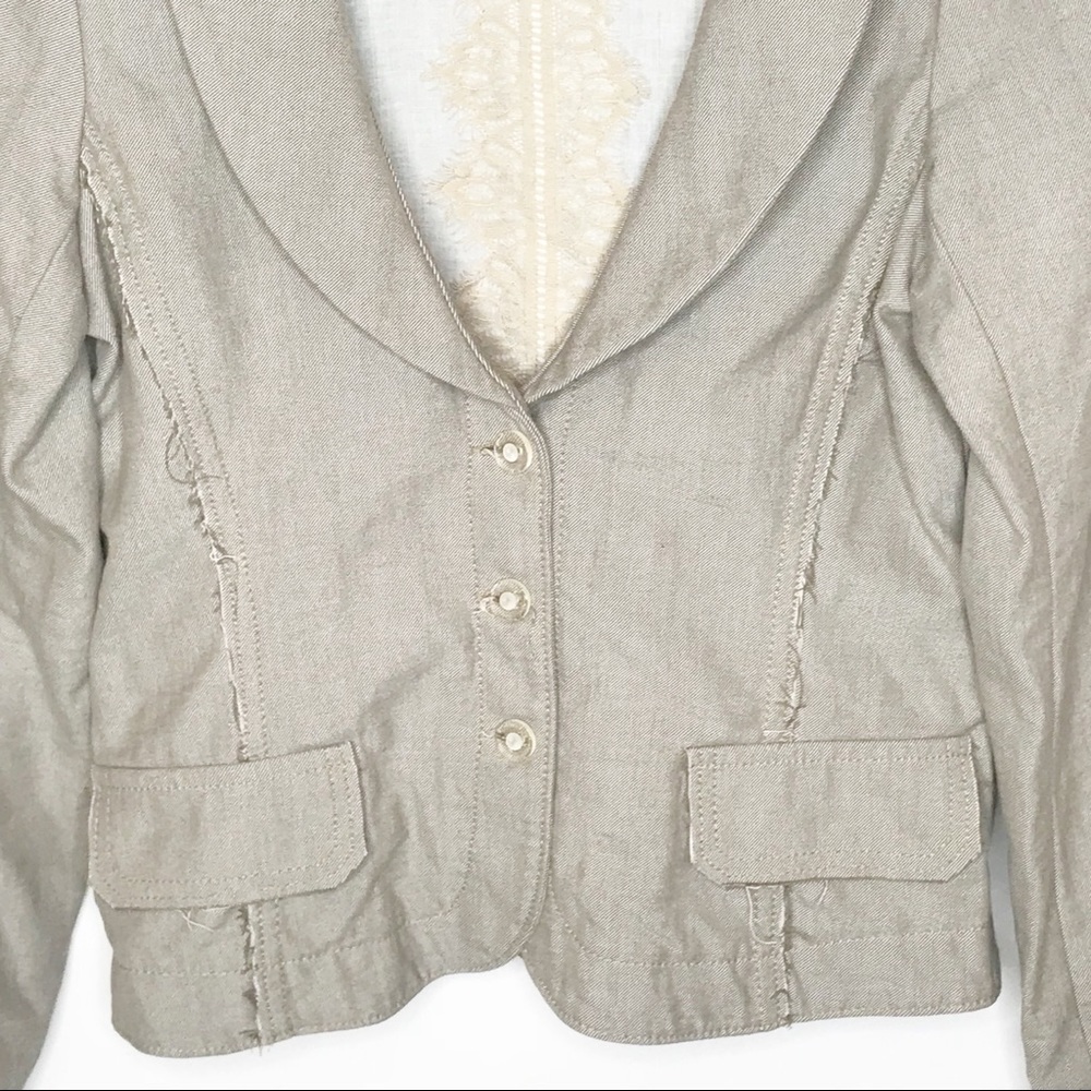 Poleci Distressed Button Front Jacket Blazer 8 - image 3